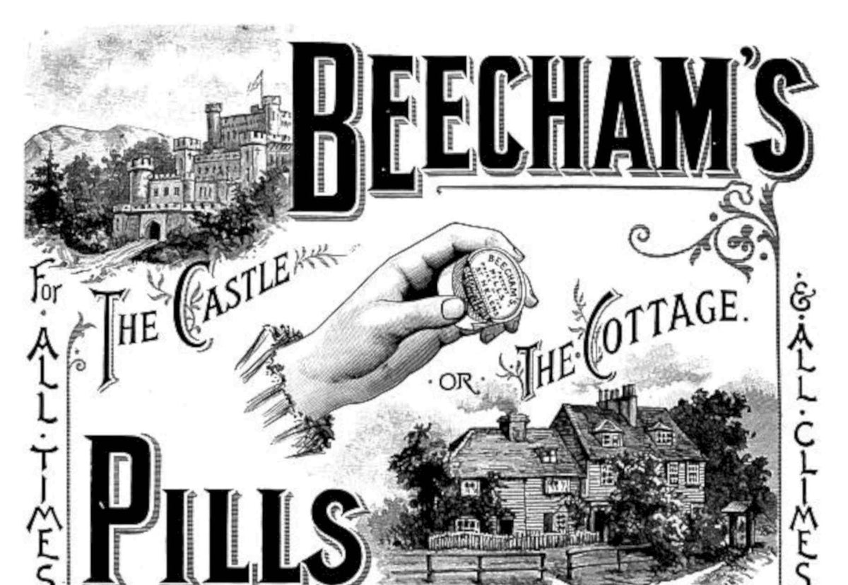 Beechams Pills Castle Vintage Retro Advert Poster A4 Photo Print