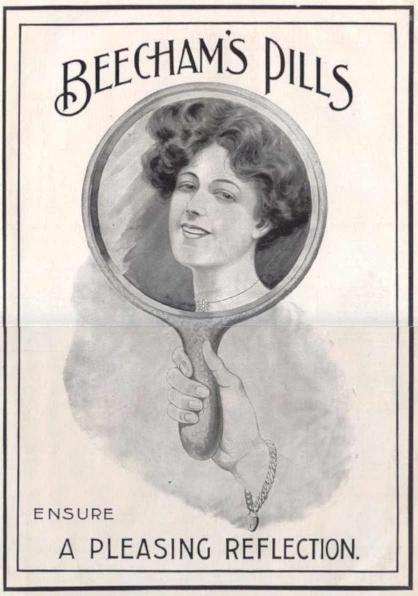 Beechams Pills Reflection 2 Vintage Retro Advert Ads A4 Photo Print