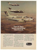 Beechcraft Huron Navy Vintage Retro Advert Ads A4 Photo Print