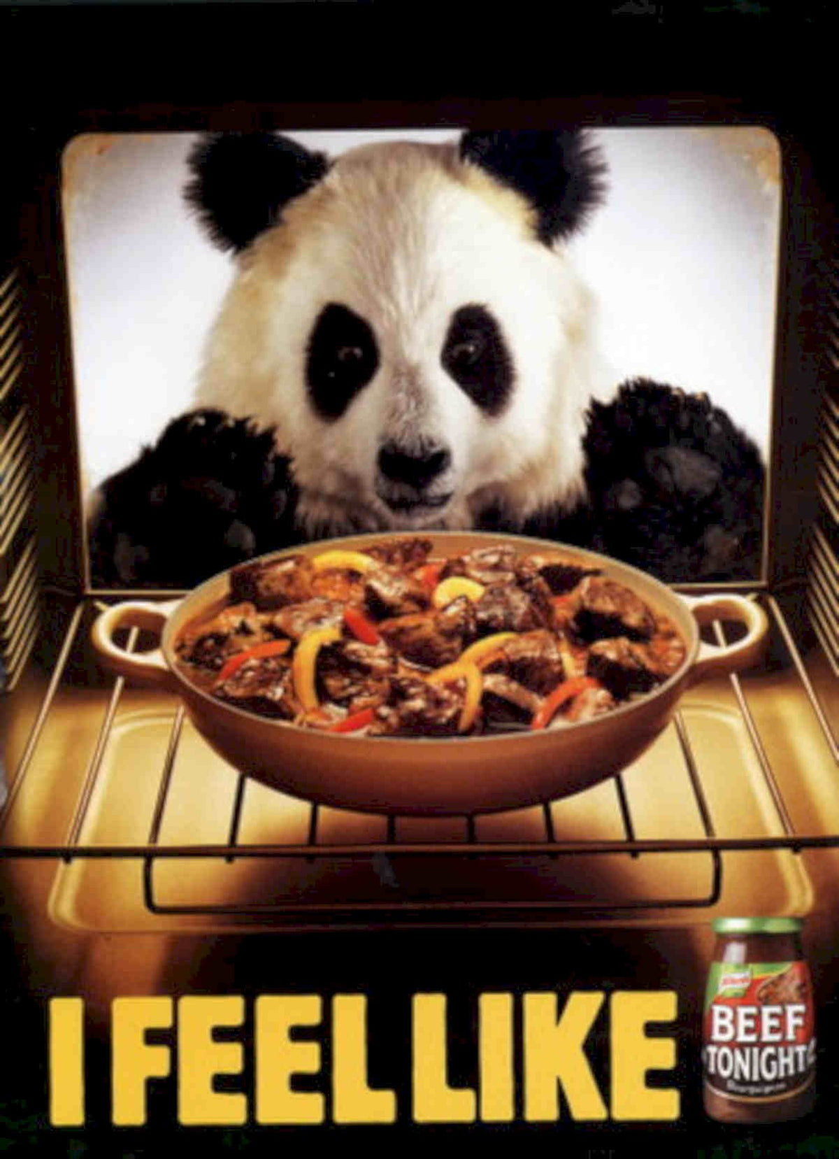 Beef Panda Oven Vintage Retro Advert Poster A4 Photo Print