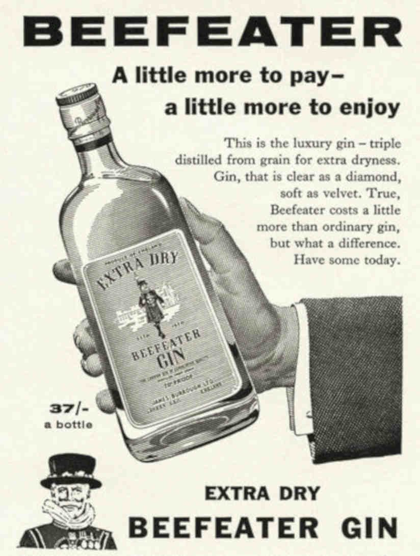 Beefeater Extra Dry Vintage Retro Advert Poster A4 Photo Print