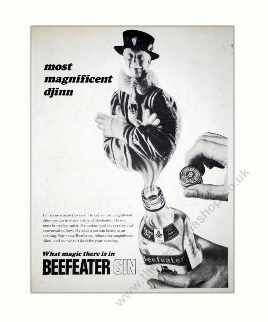 Beefeater Gin Bottle 2 Vintage Retro Advert Poster A4 Photo Print