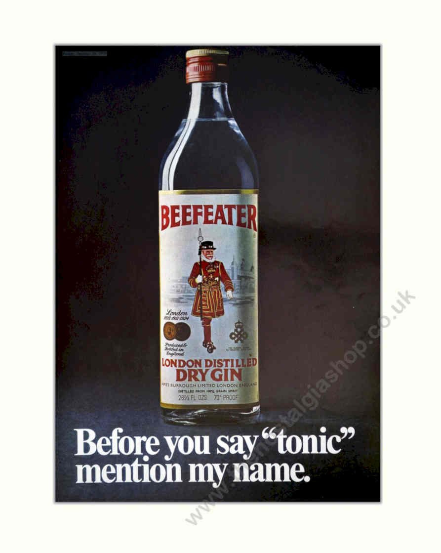 Beefeater Gin Poster Vintage Retro Advert Poster A4 Photo Print