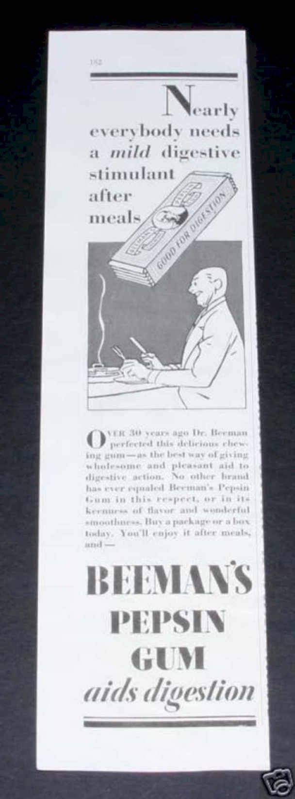 Beeman Pepsin Gum 2 Vintage Retro Advert Ads A4 Photo Print