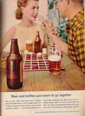 Beer Bottles Checkerboard Vintage Retro Advert Ads A4 Photo Print
