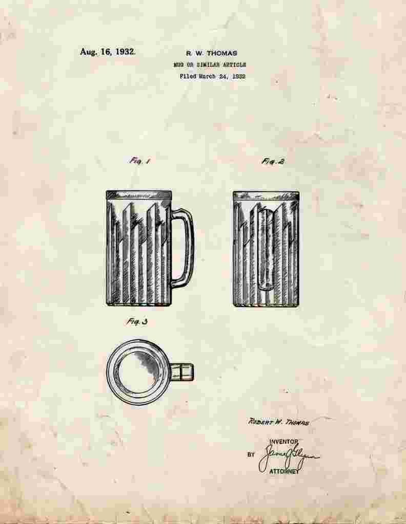 Beer Keg Patent Print 1932 A4 Photo Print