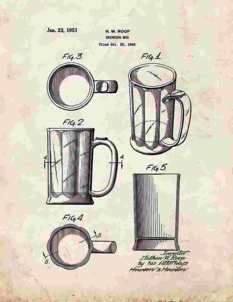 Beer Keg Patent Print 1951 A4 Photo Print
