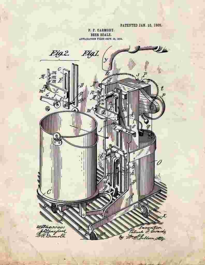 Beer Scale Patent Print 1905 A4 Photo Print