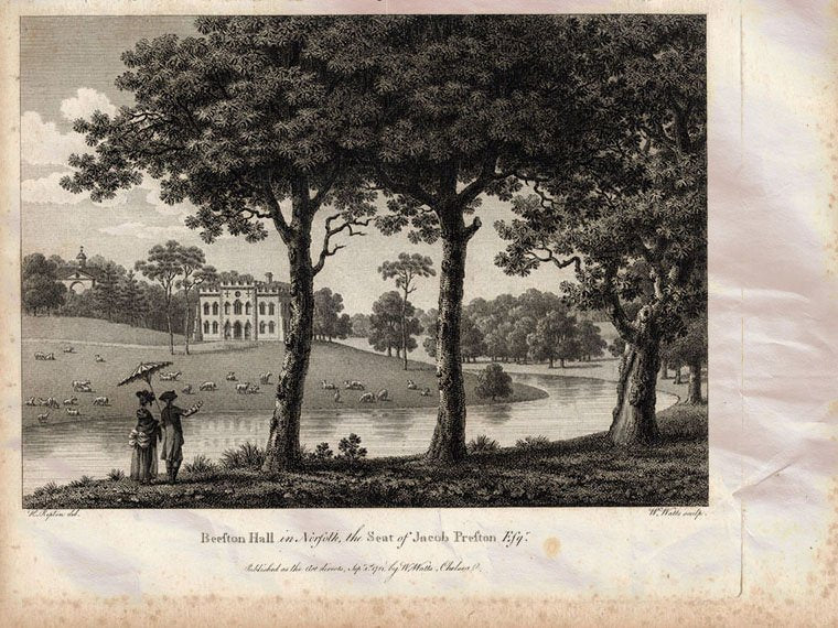 Beeston Hall Norfolk Jacob Preston Uk Watts 1779 Vintage A4 Photo Print