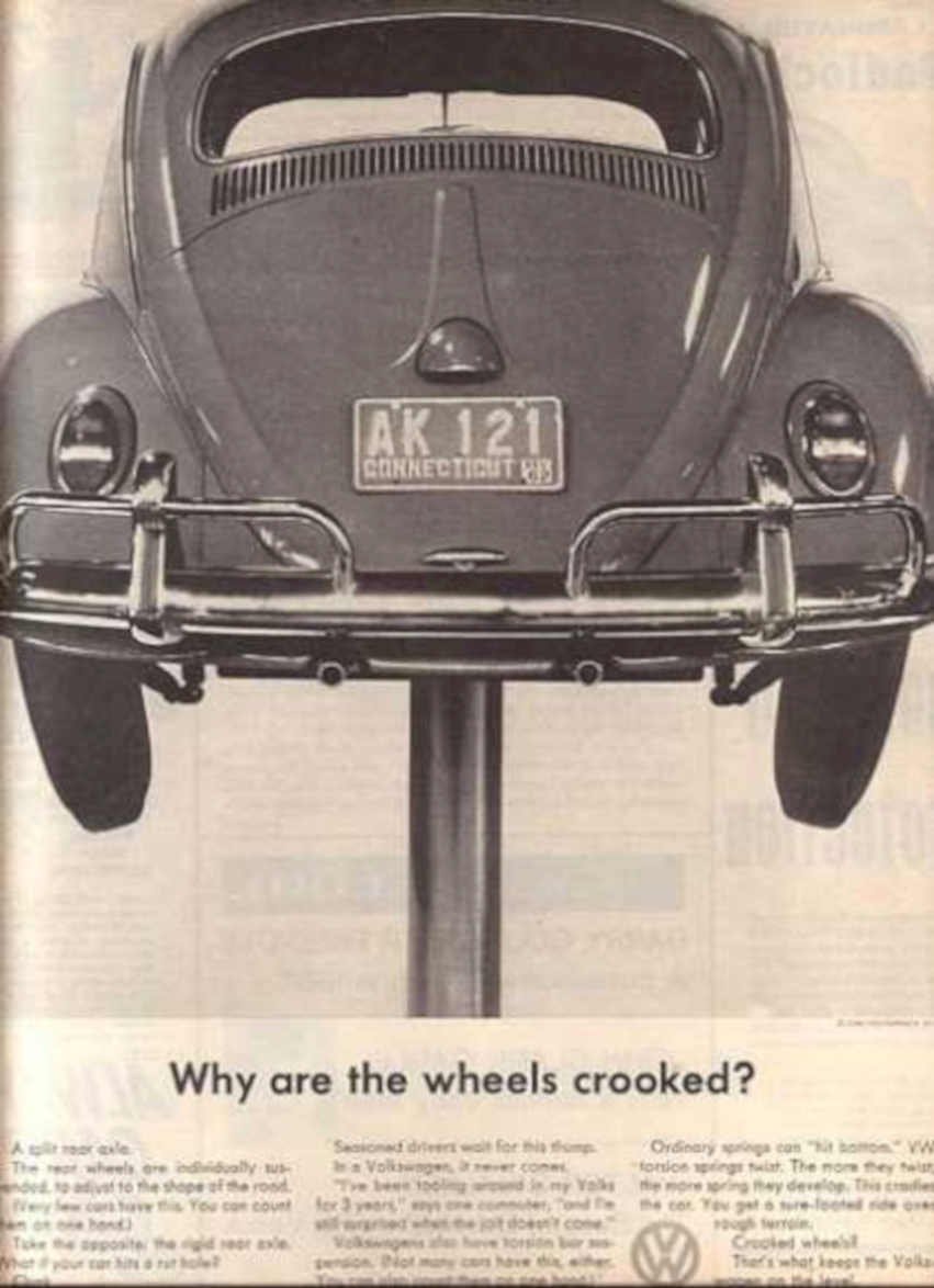 Beetle Wheels Crooked Vintage Retro Advert Ads A4 Photo Print