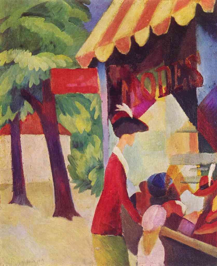 Before Hutladen Woman With A Red Jacket And Child Macke A4 Photo Print