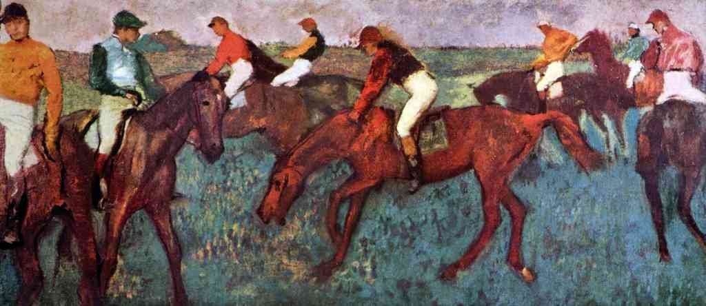 Before The Start Jockeis During Training Degas A4 Photo Print