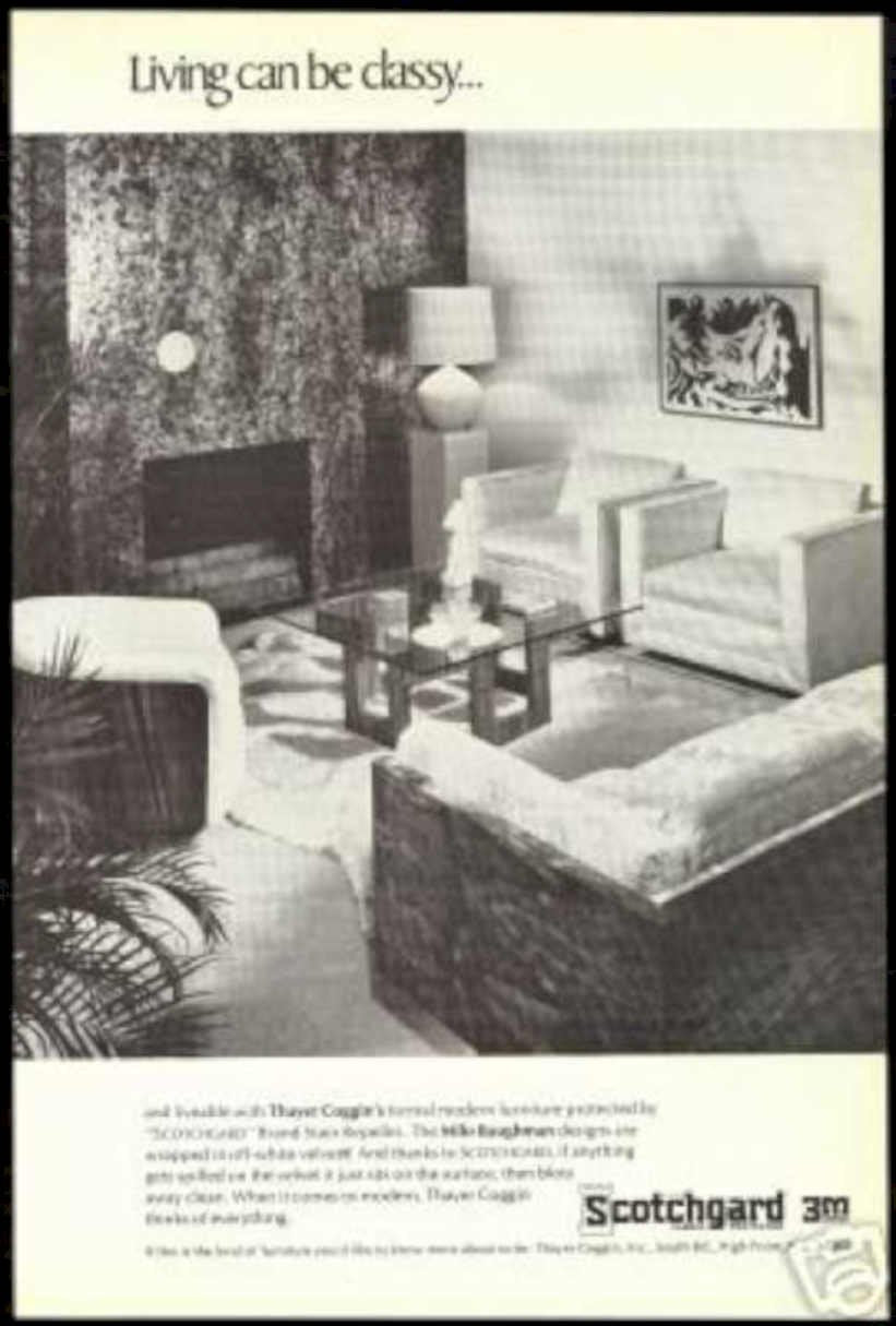 Beige Sofa Armchairs Vintage Retro Advert Ads A4 Photo Print