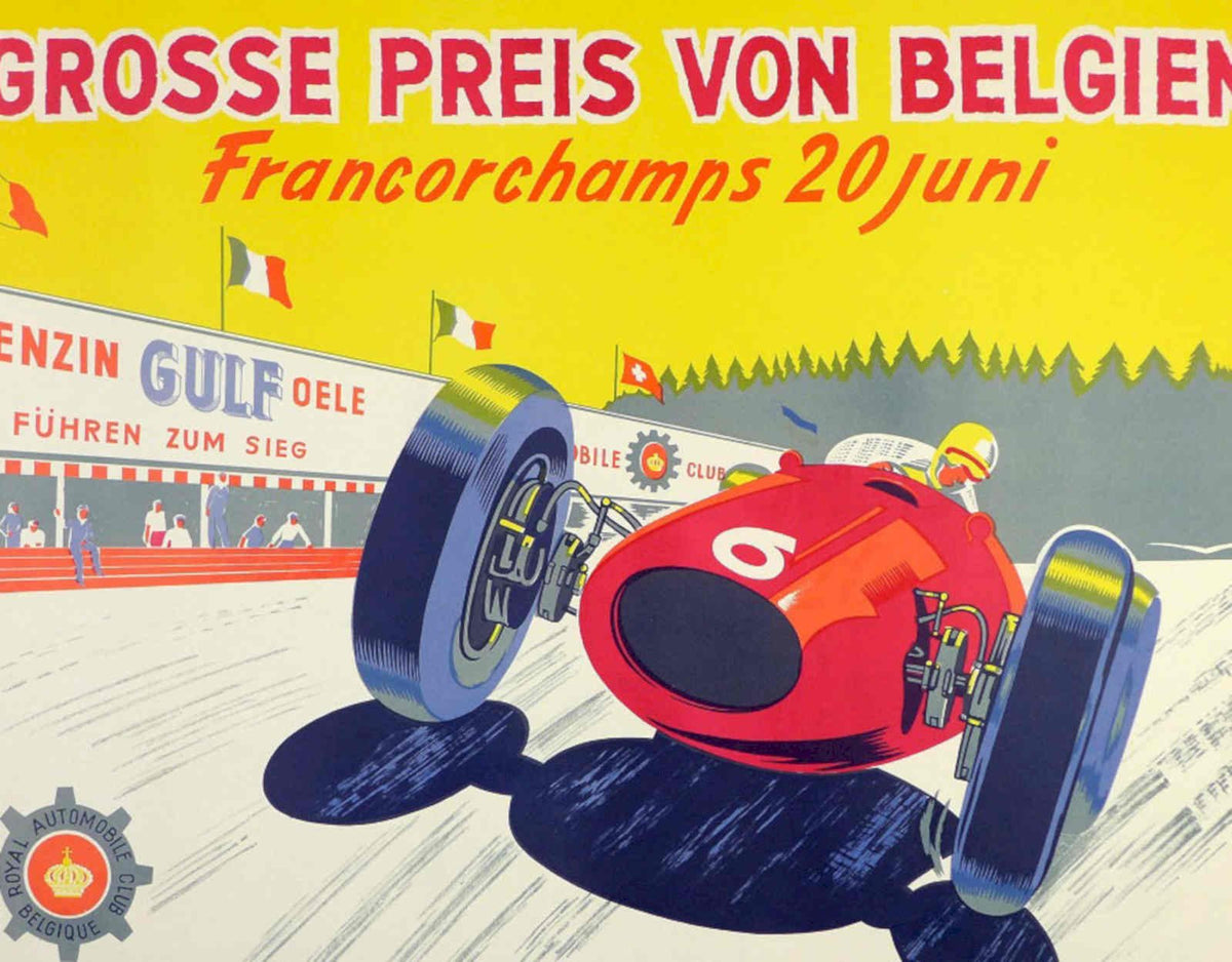 Belgian Grand Prix Vintage Retro Advert Poster A4 Photo Print