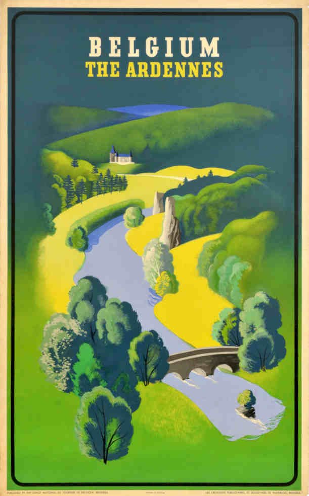 Belgium Ardennes Landscape Vintage Retro Advert Poster A4 Photo Print