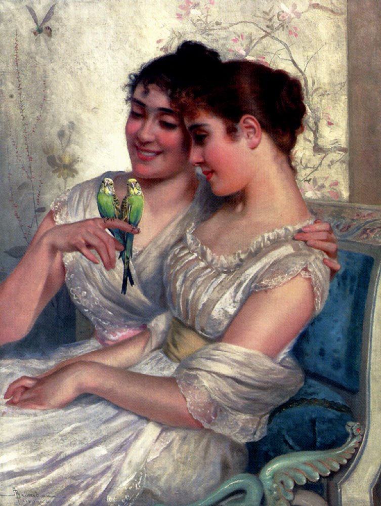 Belimbau Adolfo The Lovebirds Art A4 Photo Print