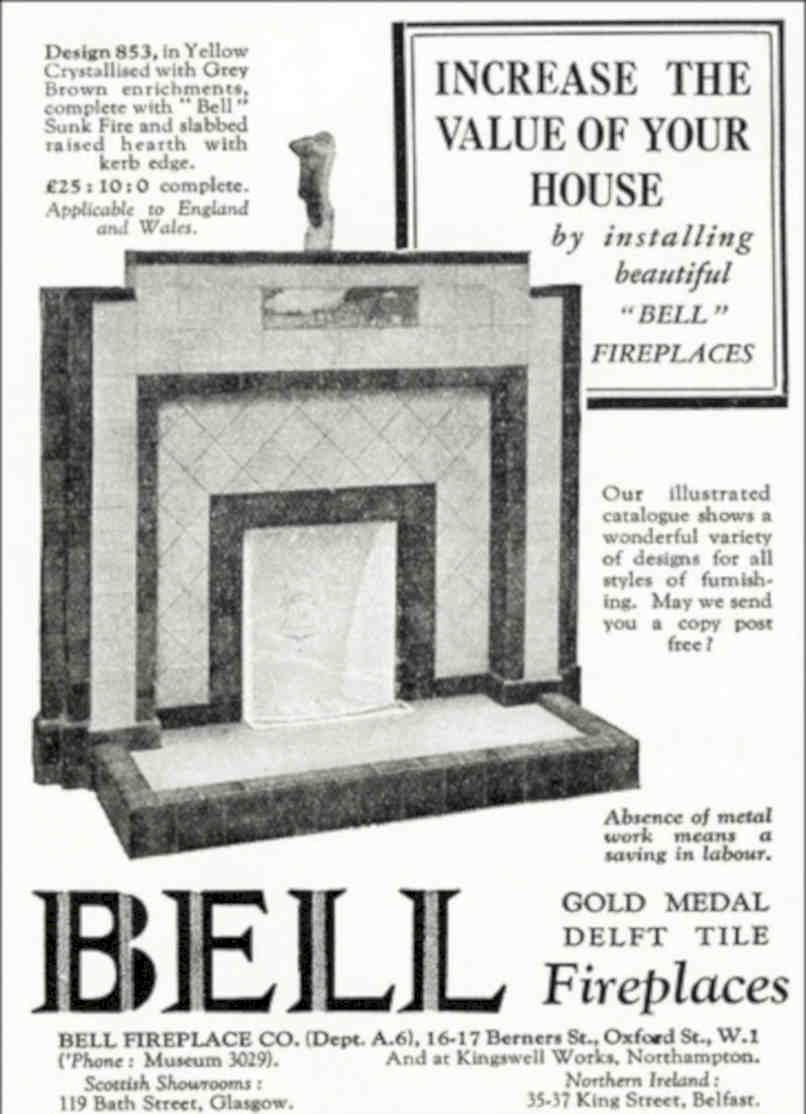 Bell Fireplace 853 Vintage Retro Advert Poster A4 Photo Print