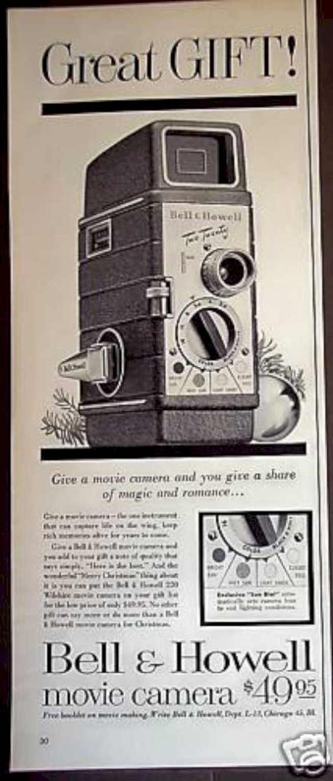 Bell Howell Camera 5 Vintage Retro Advert Ads A4 Photo Print