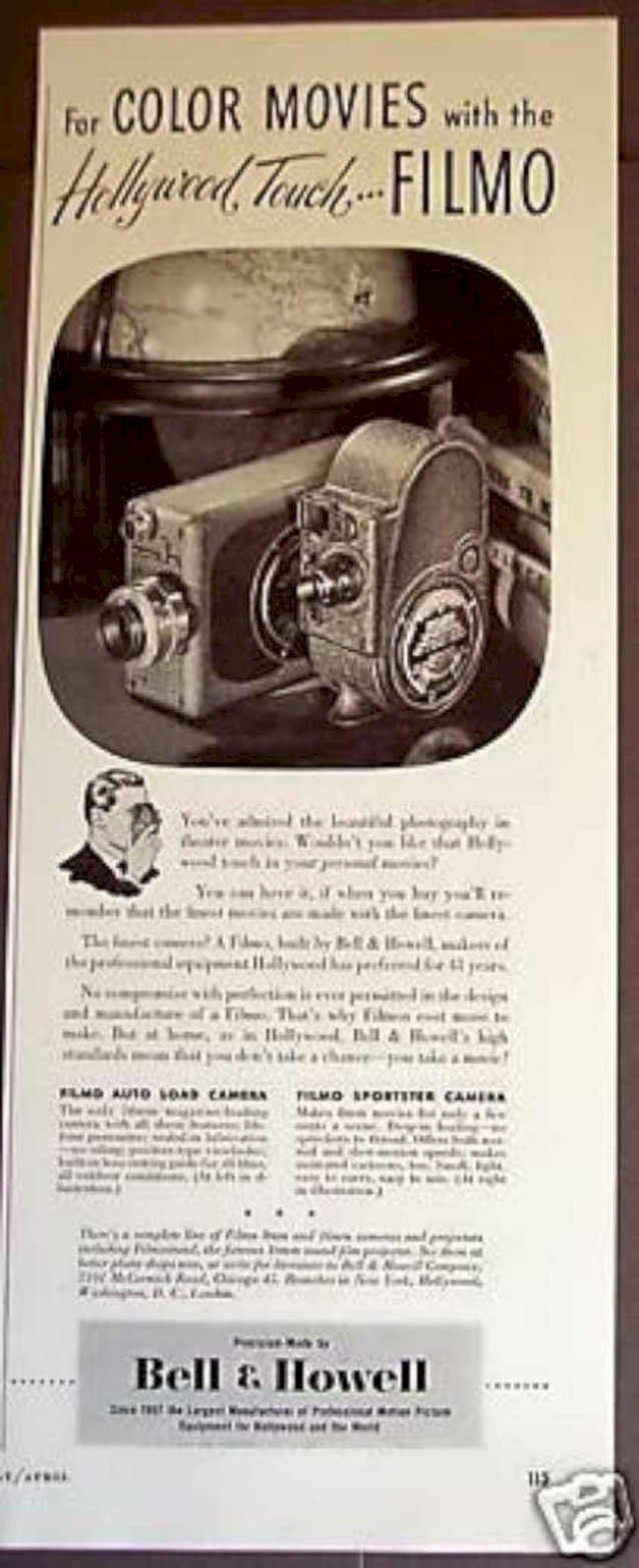 Bell Howell Filmo 2 Vintage Retro Advert Ads A4 Photo Print