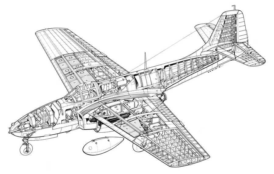 Bell P59 Airacomet cutaway A4 Photo Print