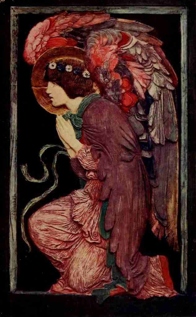 Bell Robert Anning The Studio 1901 Angel Adoring plaster relief A4 Photo Print