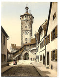Bell tower Rothenburg Bavaria Vintage A4 Photo Print