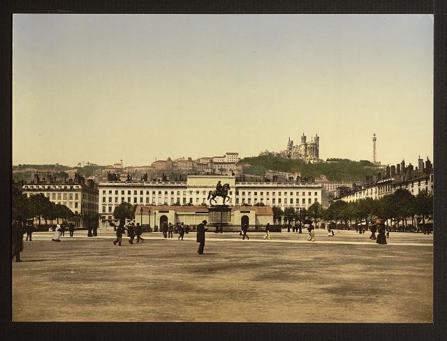 Bellecour Place Lyons Vintage A4 Photo Print