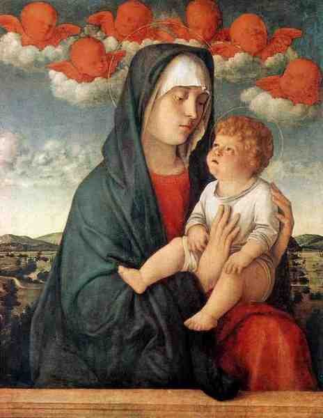 Bellini Giovanni Madonna Of The Red Angels 5 A4 Photo Print
