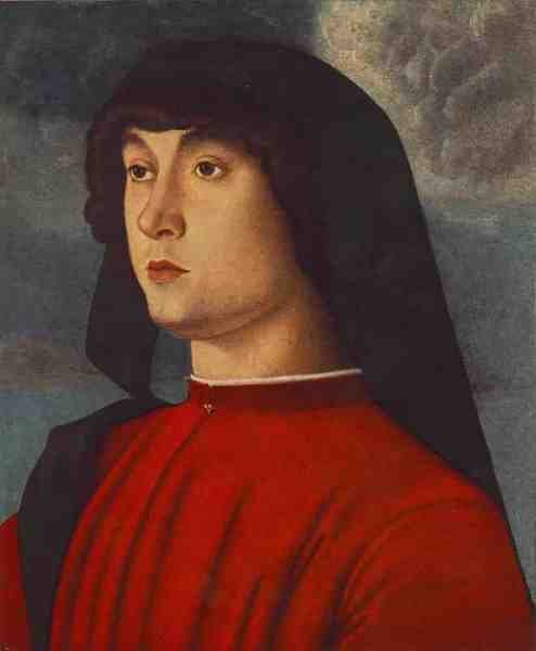 Bellini Giovanni Portrait Of A Young Man In Red 5 A4 Photo Print