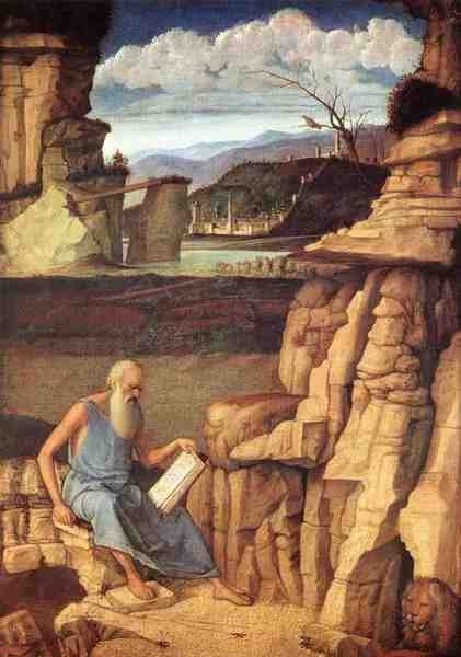 Bellini Giovanni St Jerome Reading 5 A4 Photo Print