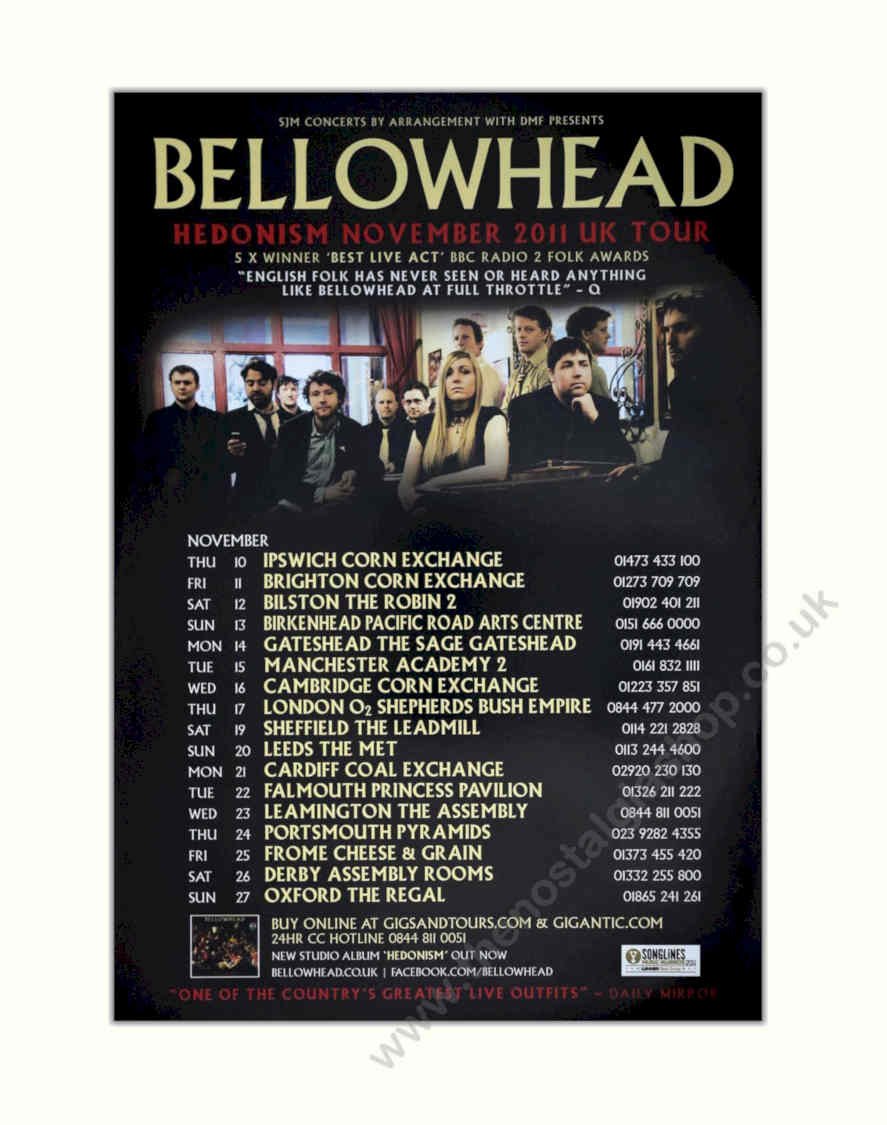 Bellowhead Uk Tour Vintage Retro Advert Poster A4 Photo Print