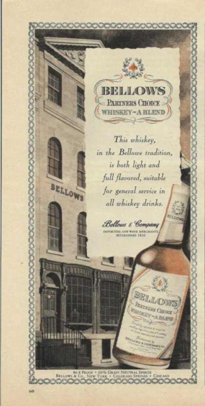 Bellows Whiskey 1810 Vintage Retro Advert Ads A4 Photo Print