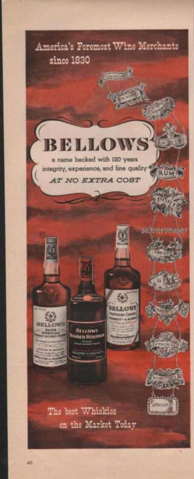 Bellows Wine Bottles Vintage Retro Advert Ads A4 Photo Print