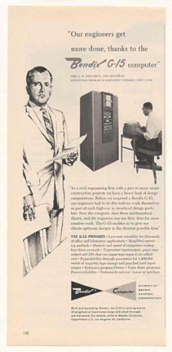 Bendix G15 Computer 2 Vintage Retro Advert Ads A4 Photo Print