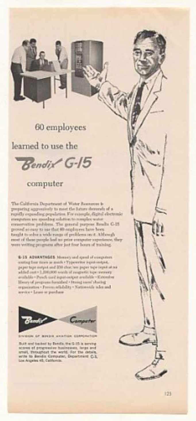 Bendix G15 Computers Vintage Retro Advert Ads A4 Photo Print