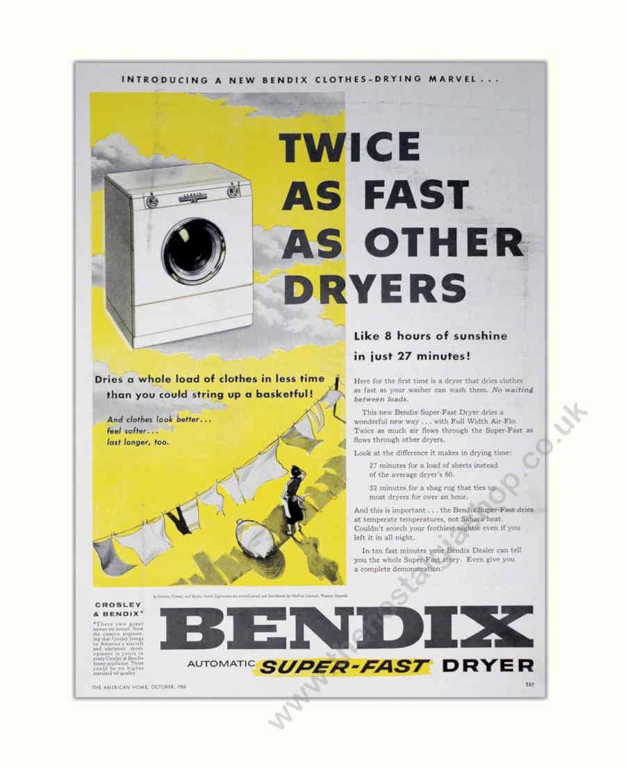 Bendix Super Fast Vintage Retro Advert Poster A4 Photo Print