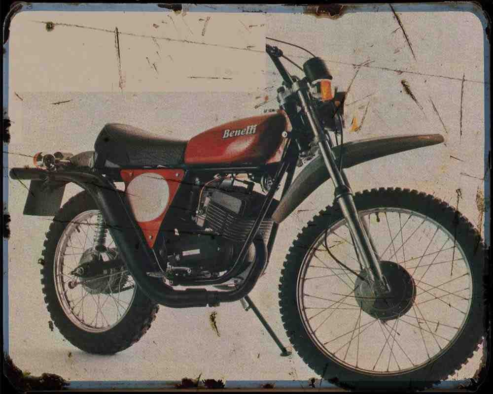 Benelli 125 Enduro Motorbike Vintage Aged A4 Photo Print