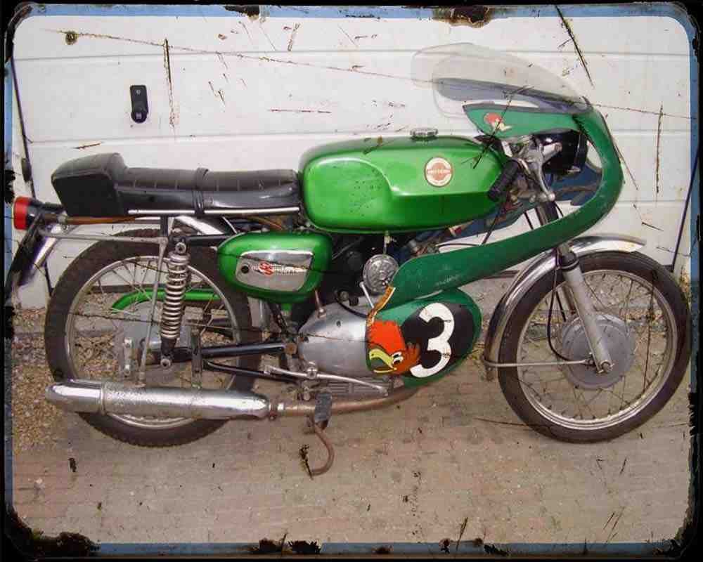 Benelli 125 Ss 02 Motorbike Vintage Aged A4 Photo Print