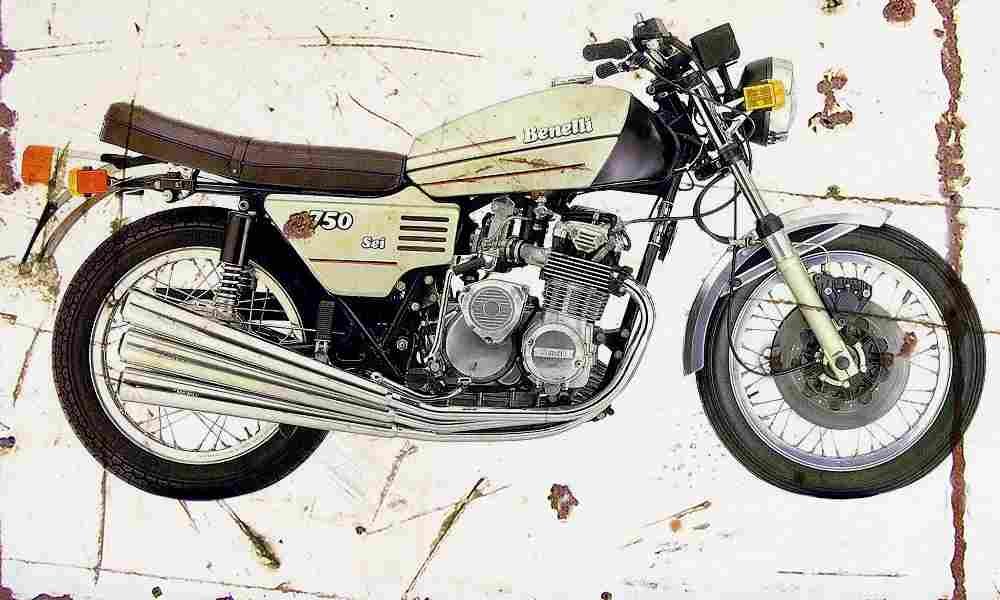 Benelli 750Sei 1976 Aged Vintage A4 Photo Print