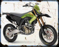 Benelli Bx 570 Motard Motorbike Vintage Aged A4 Photo Print