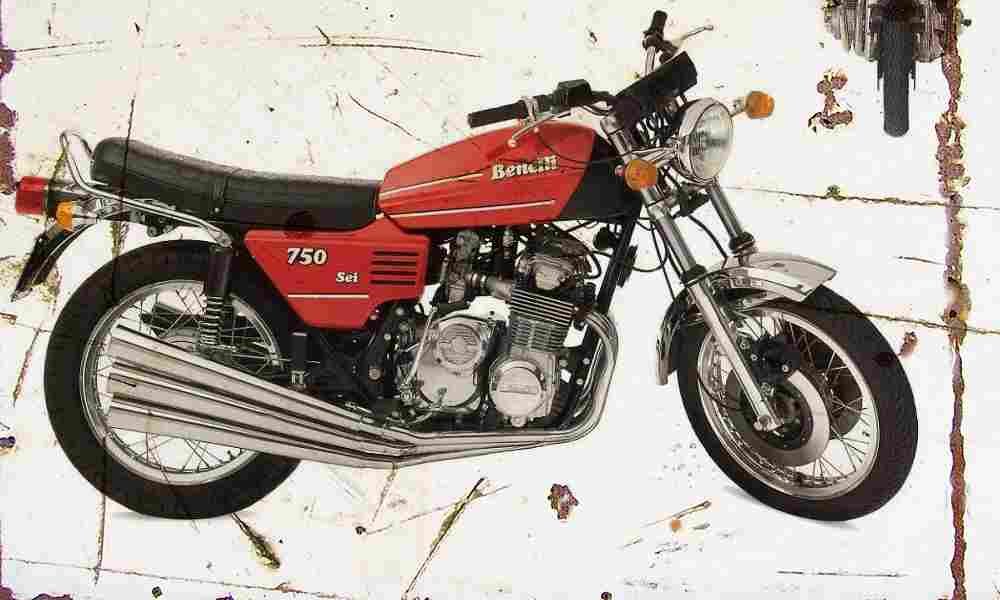 Benelli Sei 750 1976 Aged Vintage A4 Photo Print