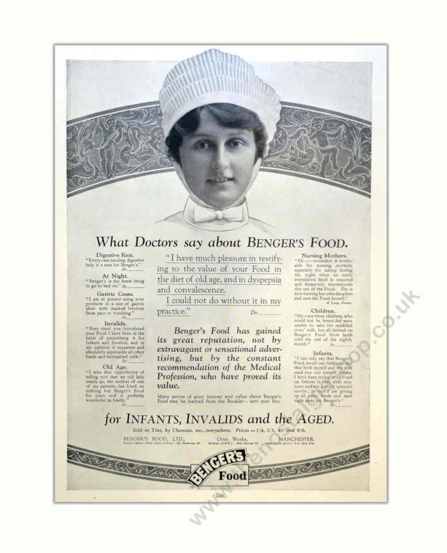 Bengers Food Family Vintage Retro Advert Poster A4 Photo Print