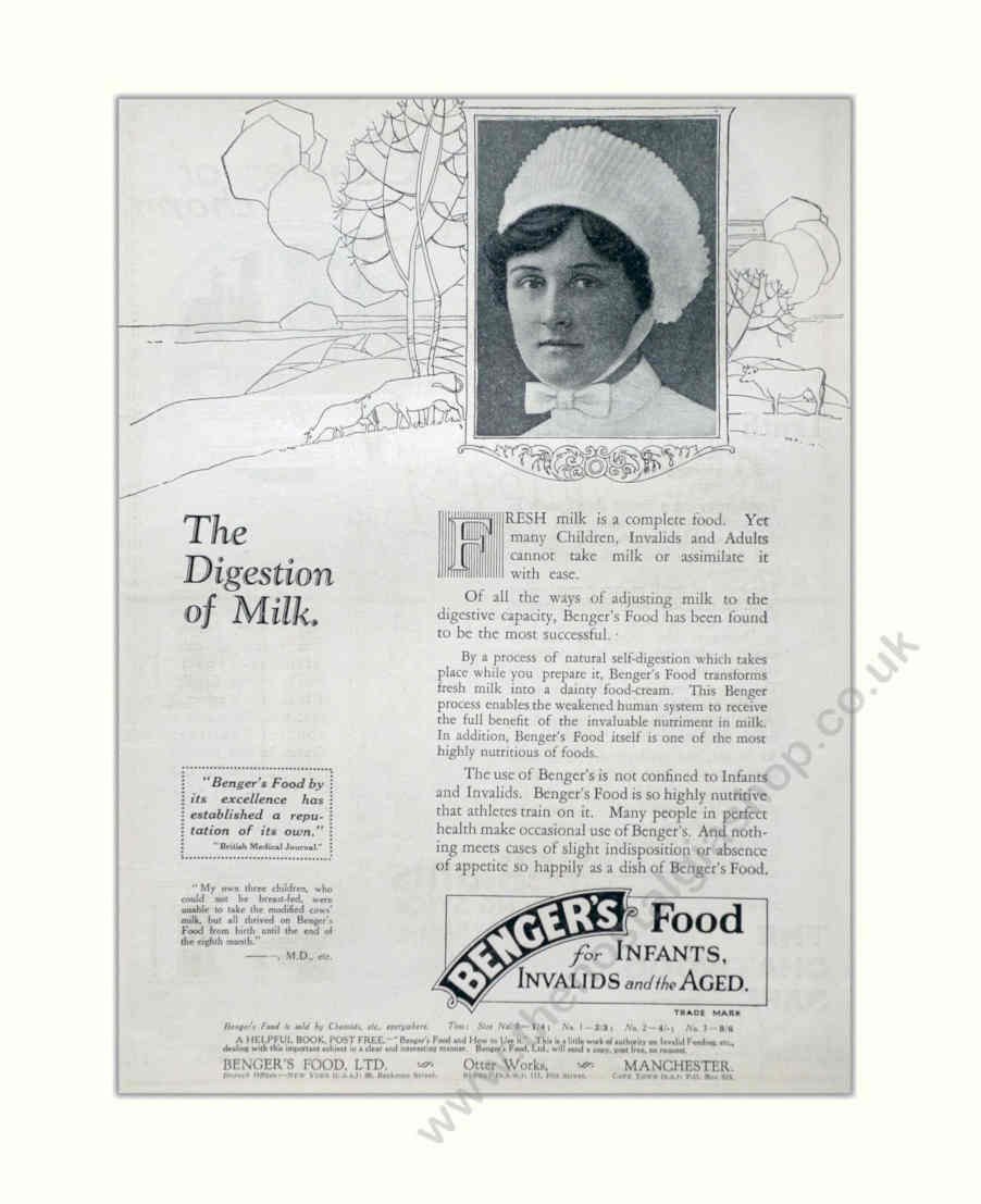 Bengers Food Milk Vintage Retro Advert Poster A4 Photo Print
