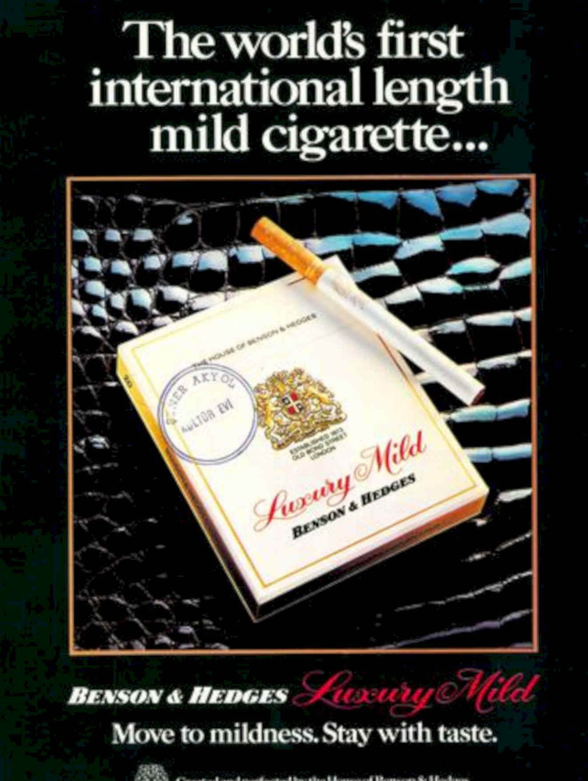 Bensonhedgesluxurymildad Leather Vintage Vintage Retro Advert Poster A4 Photo Print