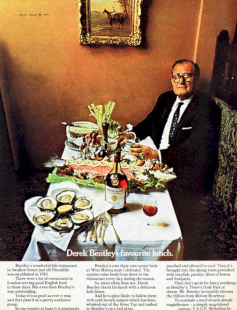 Bentleys Lunch Oysters Vintage Retro Advert Poster A4 Photo Print