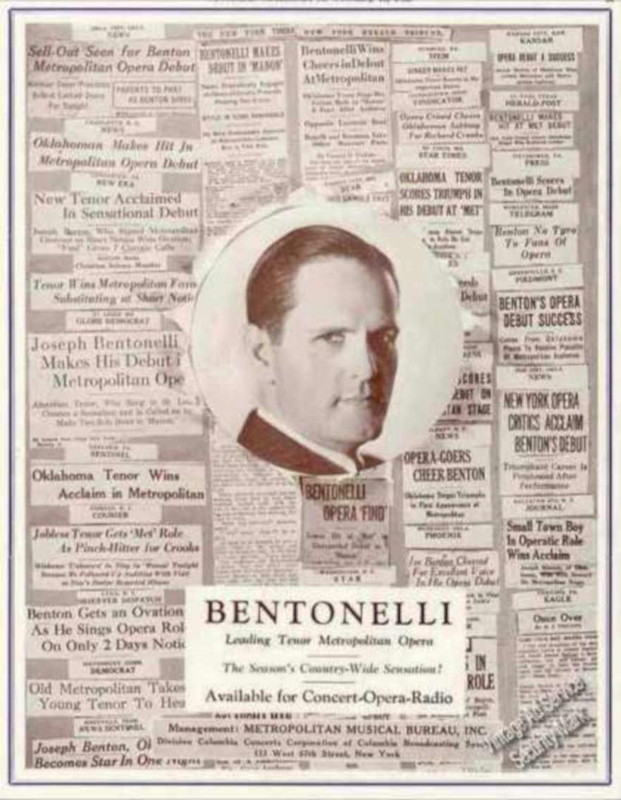 Bentonelli Metropolitan Opera Vintage Retro Advert Ads A4 Photo Print