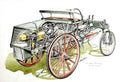 Benz Patent Motorwagen cutaway A4 Photo Print