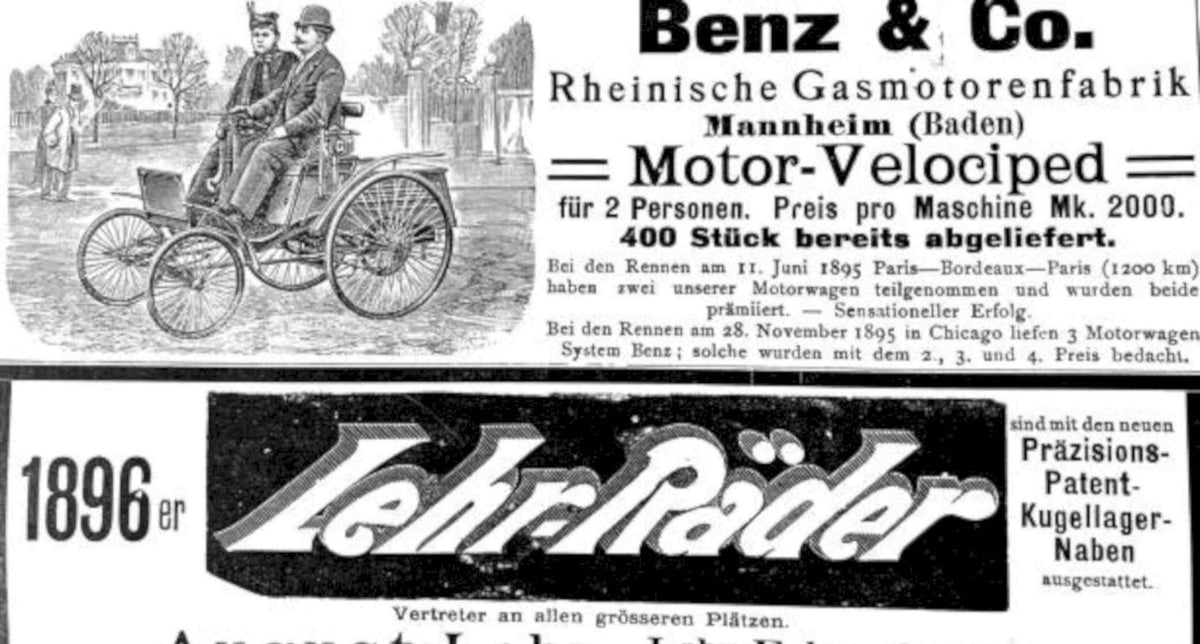 Benz Velociped 1896 Vintage Retro Advert Poster A4 Photo Print