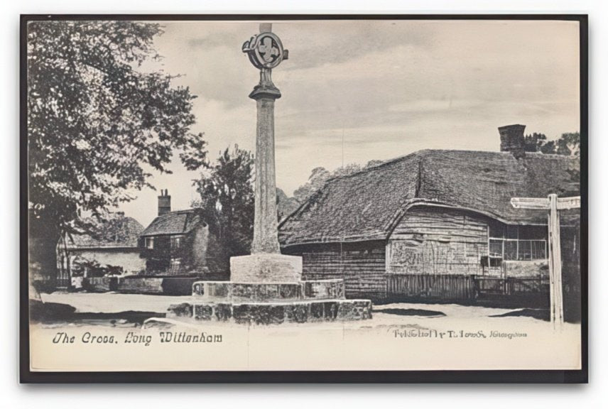 Berkshire Long Wittenham The Cross Signpost To Didcot Cottage Vintage A4 Photo Print