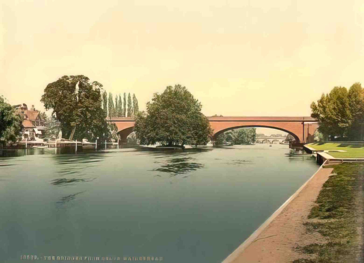 Berkshire Maidenhead The Bridges Vintage A4 Photo Print
